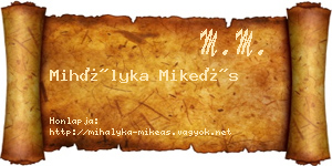 Mihályka Mikeás névjegykártya